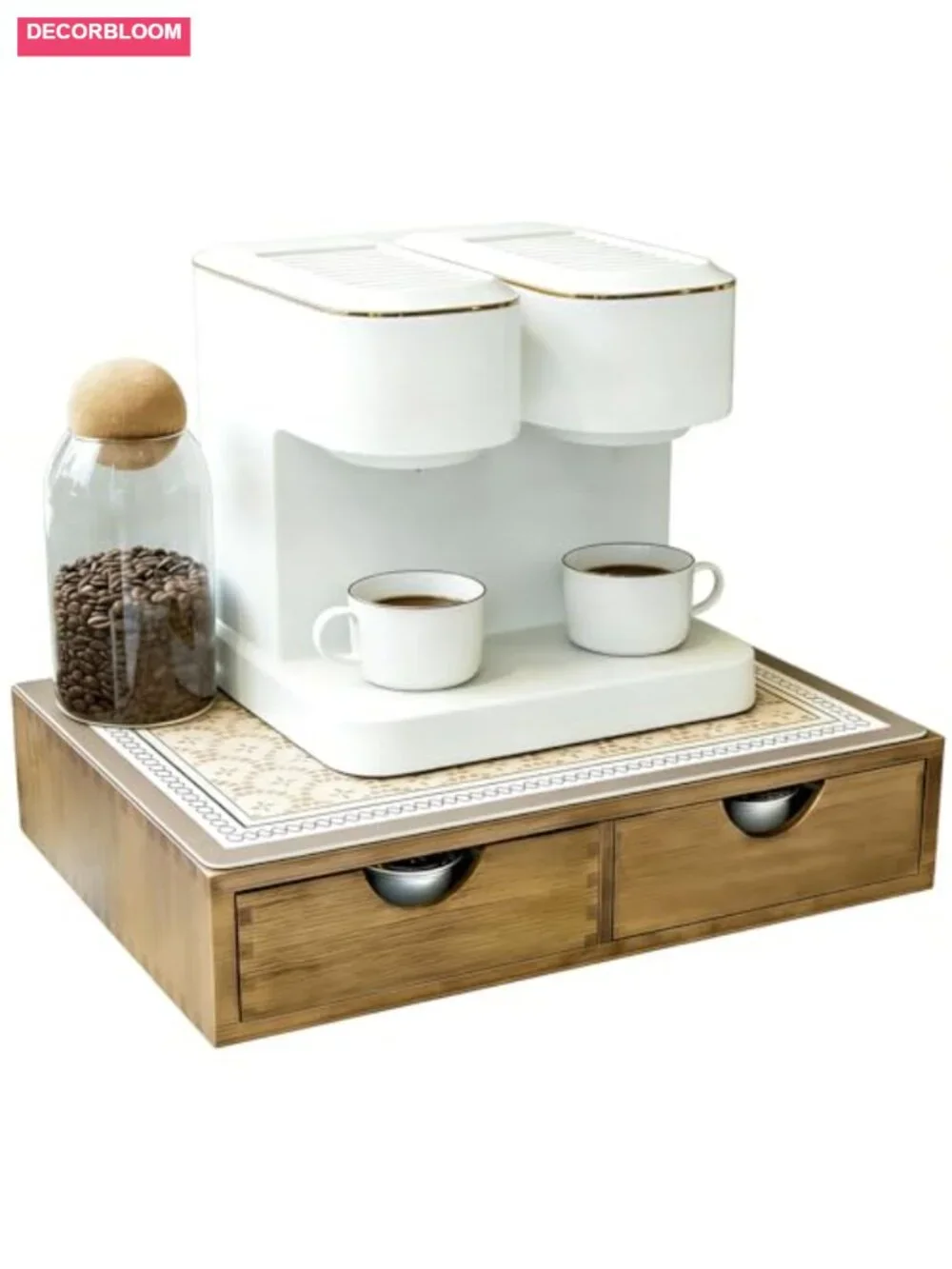 30-Capacity Wooden K Cup Organizer Coffee Pod Storage Drawer